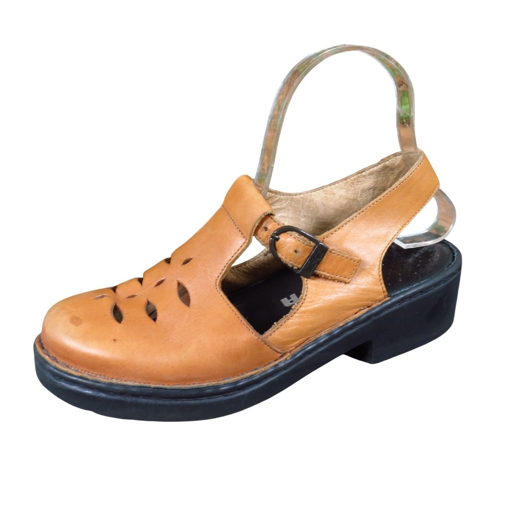 Zeeta Cutout Womens Slingback Sandals Size 39 Comfort Walking Tan Leather Wedge